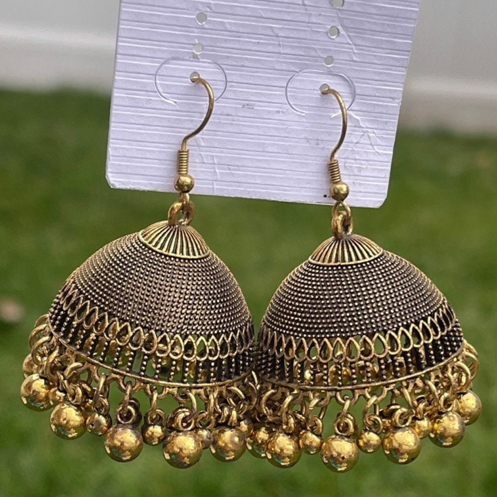 Earrings jumka style indian jumki earrings Pakistani party jewelry lightweight